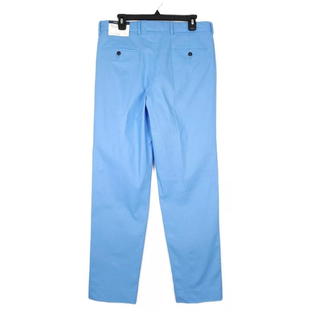 Nautica Mens Modern Fit 2 Piece Suit 36R 30x32 Light Blue Stretch Linen Cotton - Picture 8 of 10